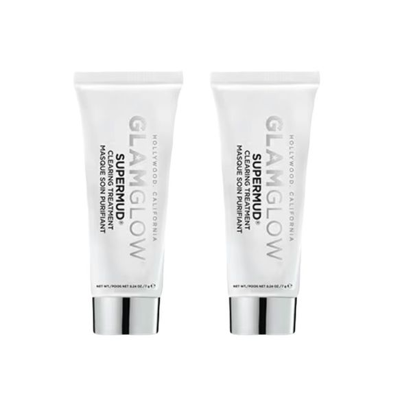 $12❤️🔥 LAST 1! GLAMGLOW SUPERMUD Charcoal Instant Treatment Mask 2PK 🪞 NEW - Picture 1 of 7